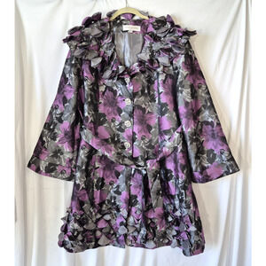 Vintage Ella Belle Y2K Womens Embellished Flamoyant Floral Jacket US 20 Plus